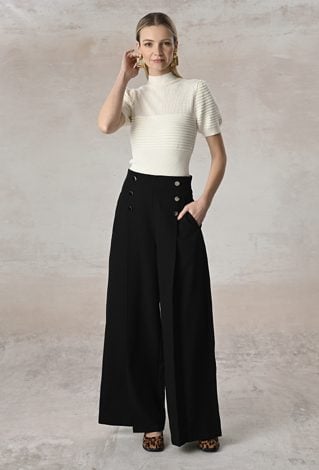 Szerokie spodnie z wysokim stanem