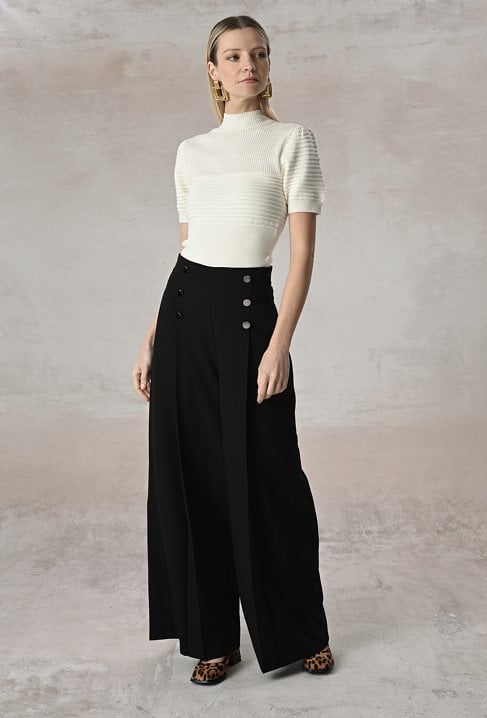 Szerokie spodnie z wysokim stanem