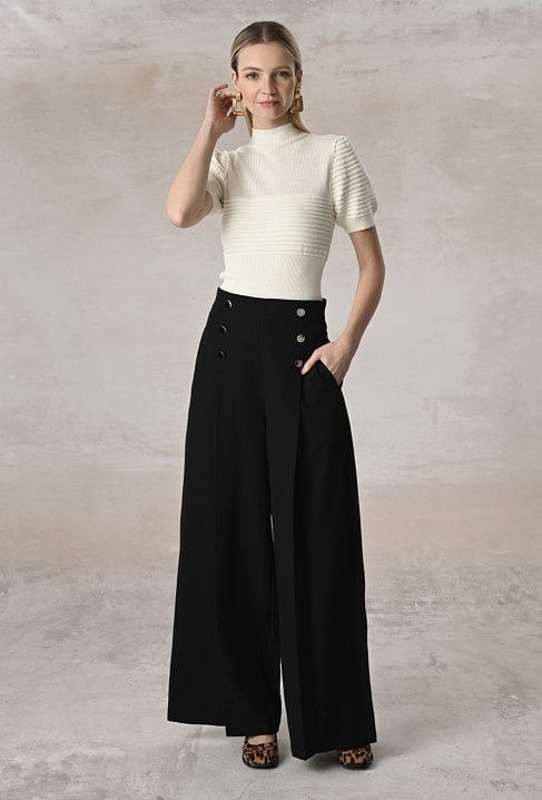 Szerokie spodnie z wysokim stanem