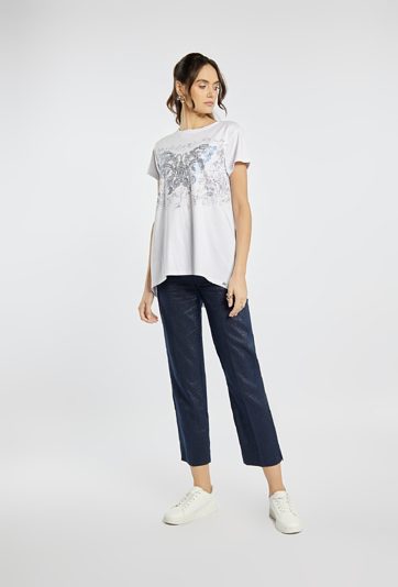 T-shirt z nadrukiem motyla