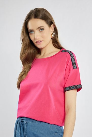 T-shirt damski z bawełny