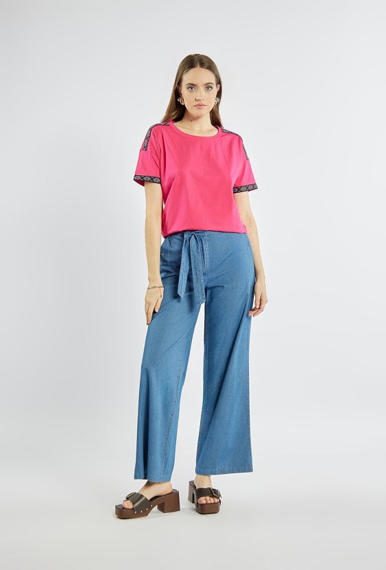 T-shirt damski z bawełny