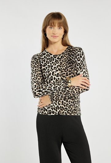 Sweter w zwierzęcy print