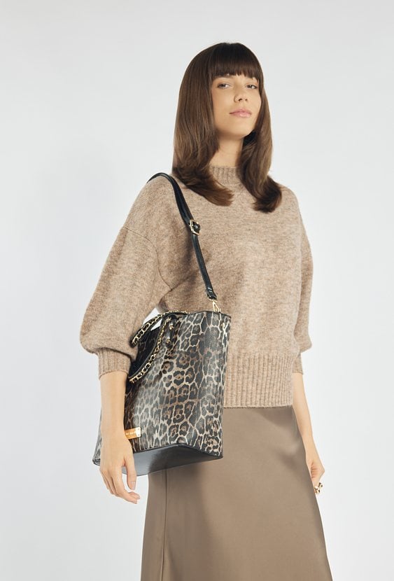 Duża, wzorzysta  torebka