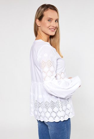 Bawełniana bluzka z falbaną