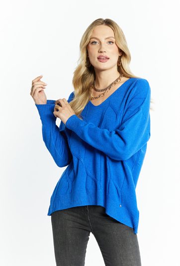 Oversizowy sweter w serek