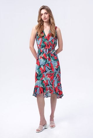 Wiskozowa sukienka na ramiączkach