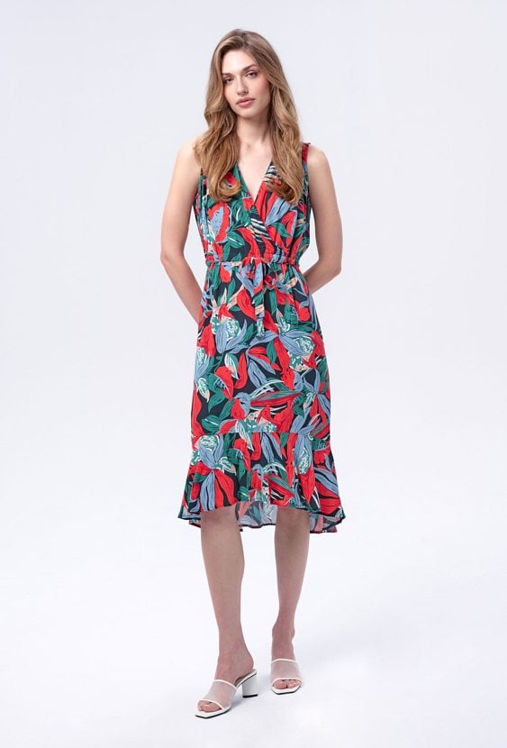 Wiskozowa sukienka na ramiączkach