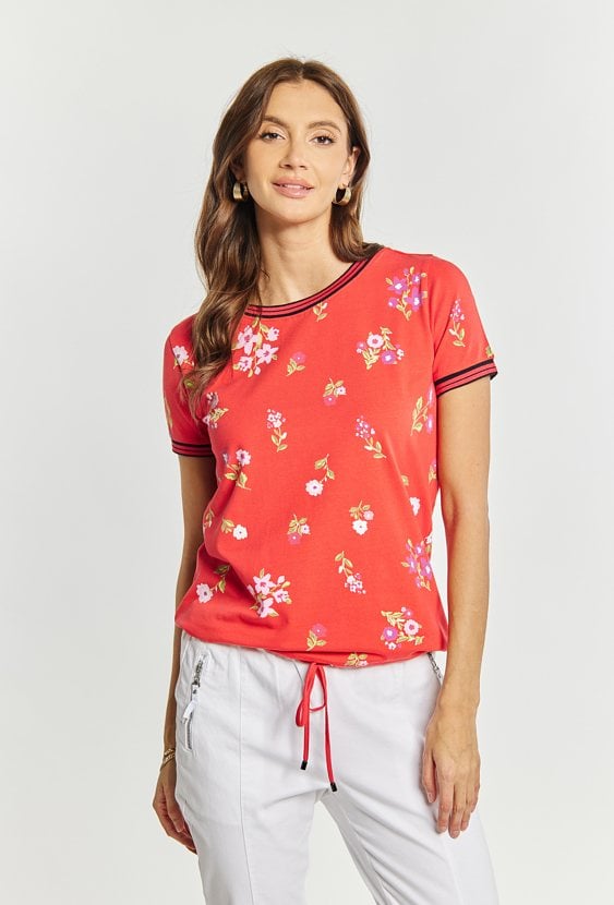 T-shirt damski z kwiatowym wzorem