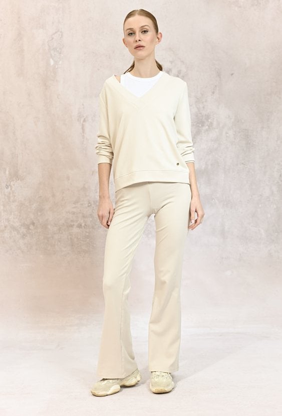 Spodnie z modalem typy flare