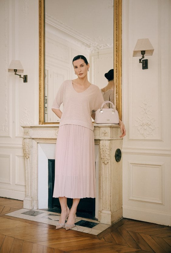 Plisowana sukienka midi