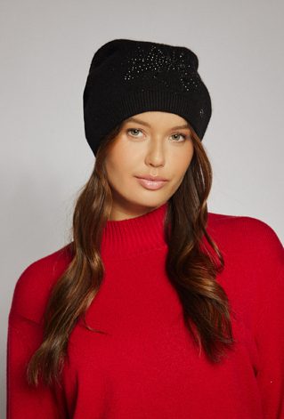 Czarna czapka damska