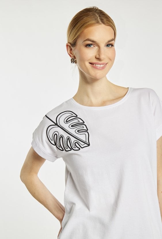 T-shirt z liściem