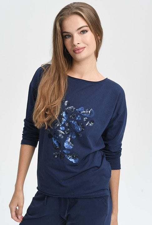 Bluza z cekinową aplikacją