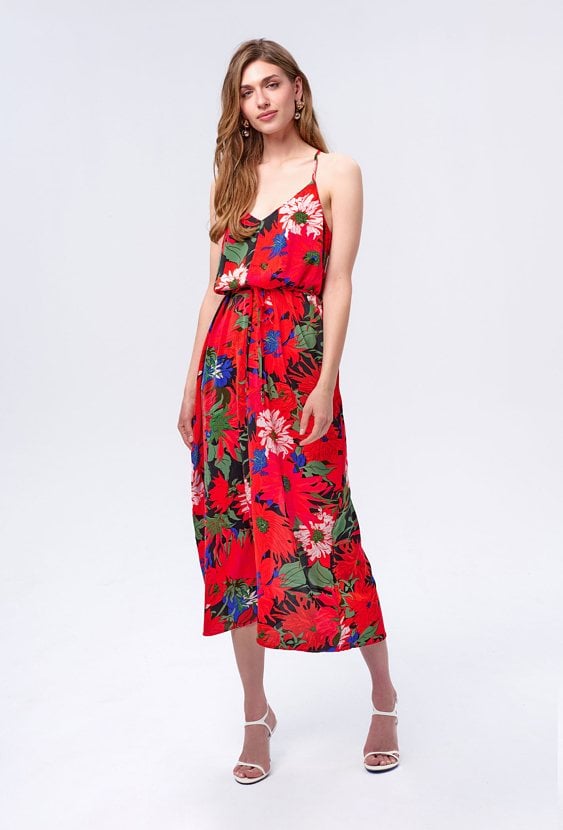 Sukienka w kwiaty na ramiączkach