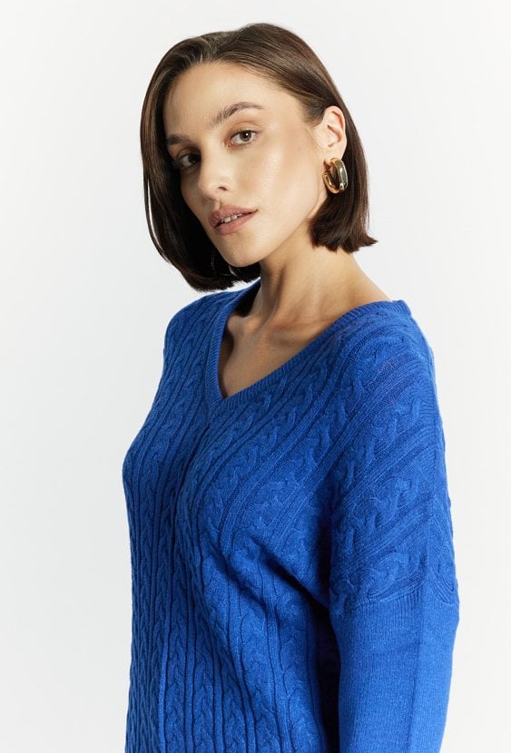 Sweter damski ze splotem