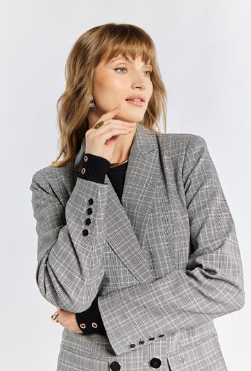 Elegancka marynarka w subtelną kratę