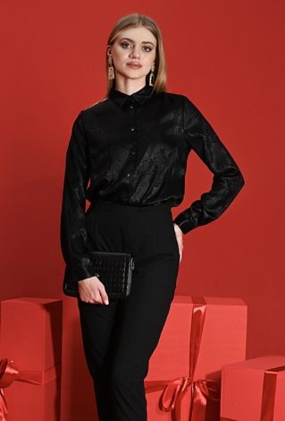 Czarna połyskująca koszula