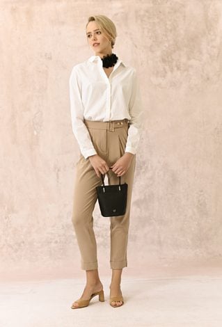 Klasyczne spodnie z wysokim stanem