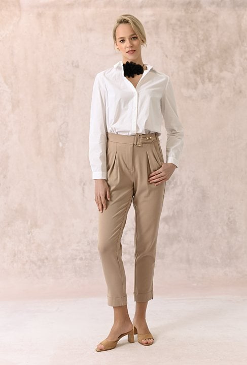 Klasyczne spodnie z wysokim stanem