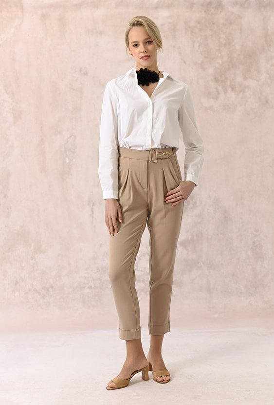 Klasyczne spodnie z wysokim stanem