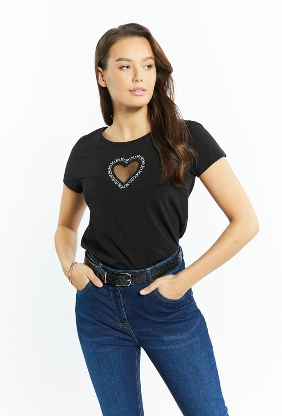 T-shirt damski z aplikacją