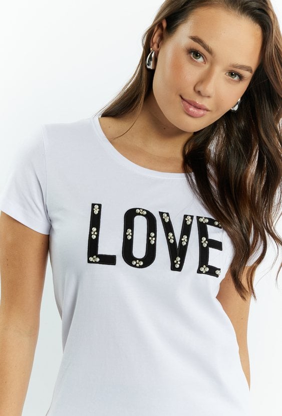 T-shirt damski z aplikacją