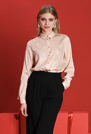 Beżowa połyskująca koszula