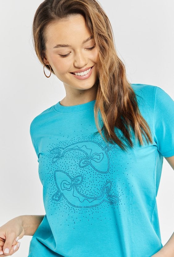 T-shirt damski z dżetowym wzorem