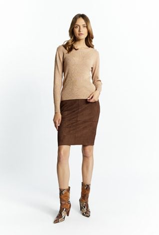 Prążkowany sweter z wiskozy