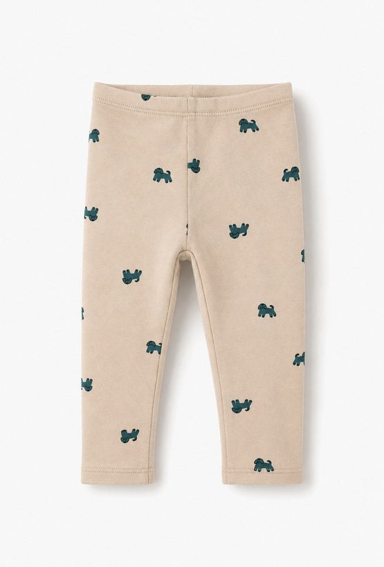 Legginsy niemowlęce chłopięce we wzór w drobne pieski