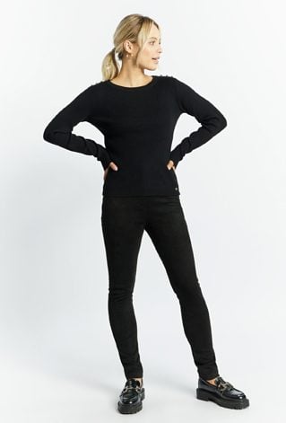 Prążkowany sweter z wiskozy