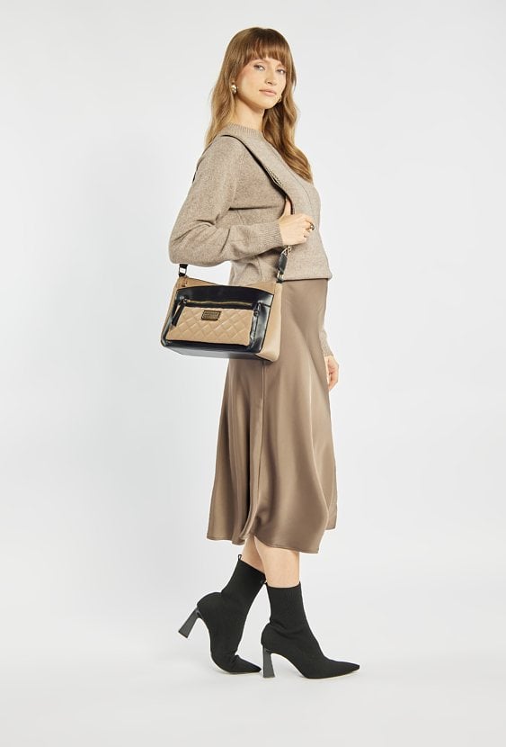 Torba damska z pikowaną kieszonką