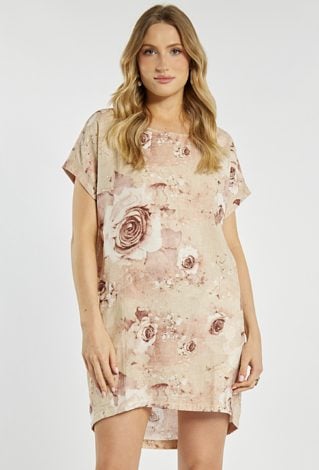 Lniana sukienka z wzorem