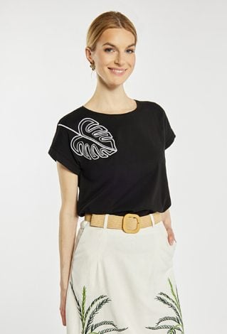 T-shirt z liściem