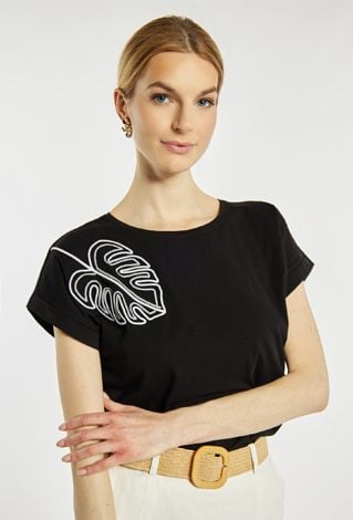 T-shirt z liściem