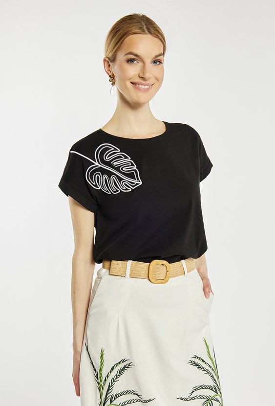 T-shirt z liściem