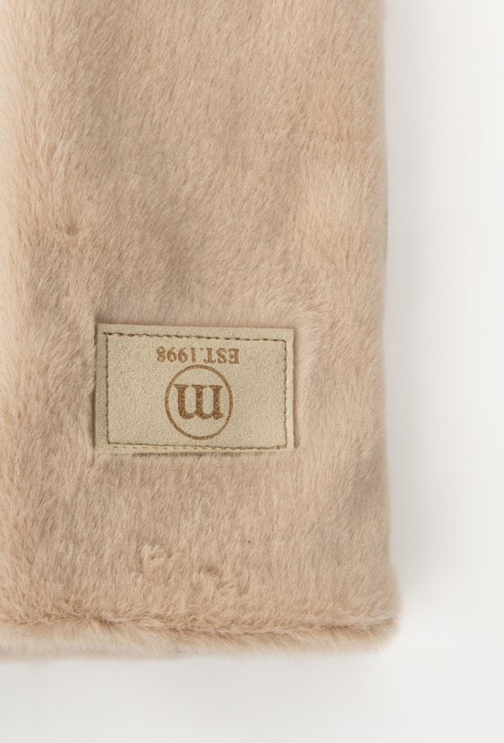 Rękawiczki damskie z łączonych materiałów