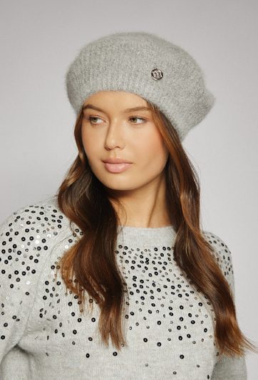 Beret damski z połyskiem