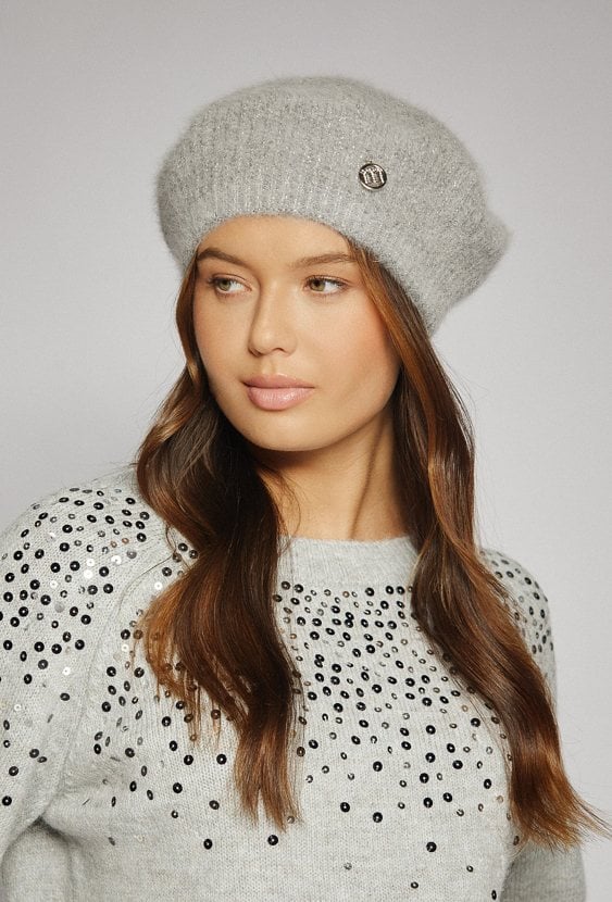 Beret damski z połyskiem