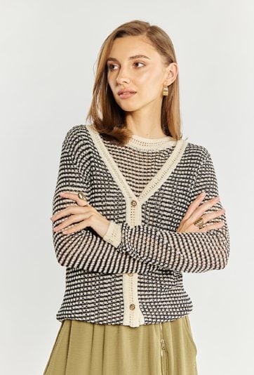 Ażurowy lekki sweter damski