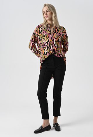 Czarne proste spodnie z wysokim stanem