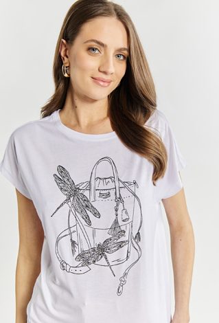 T-shirt z cekinowymi ważkami