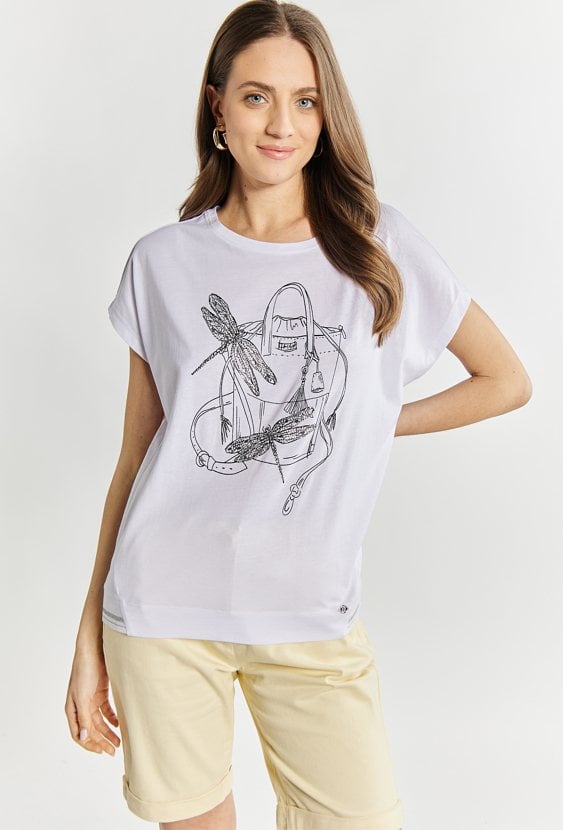 T-shirt z cekinowymi ważkami