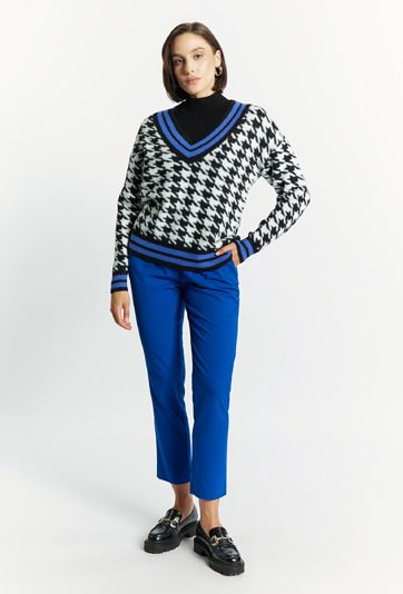 Sweter damski w pepitkę