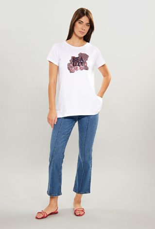 T-shirt damski z dłuższym tyłem