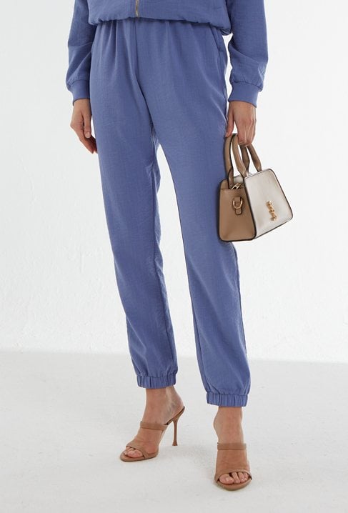 Niebieski spodnie z wiskozą