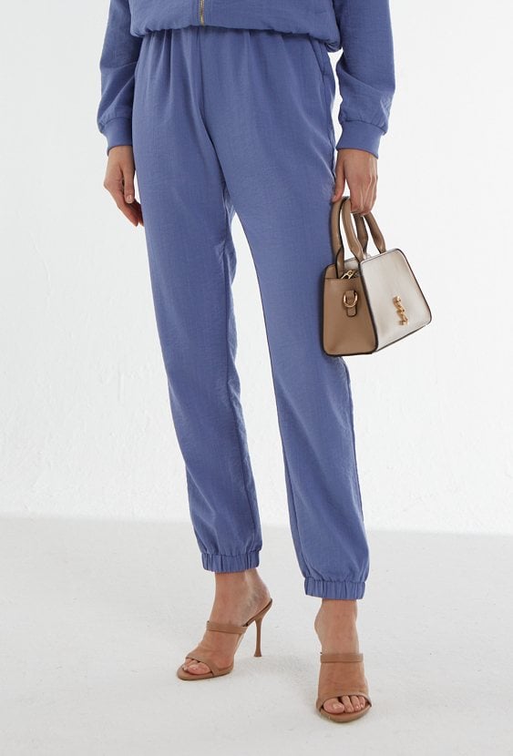 Niebieski spodnie z wiskozą