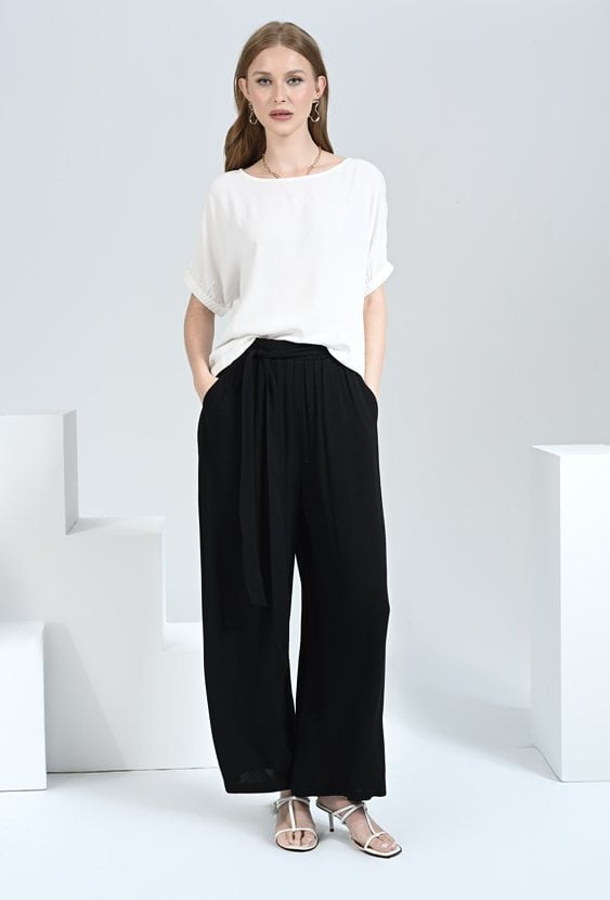 Wiskozowe spodnie typu culotte