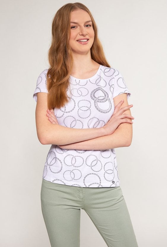 T-shirt damski z logo marki